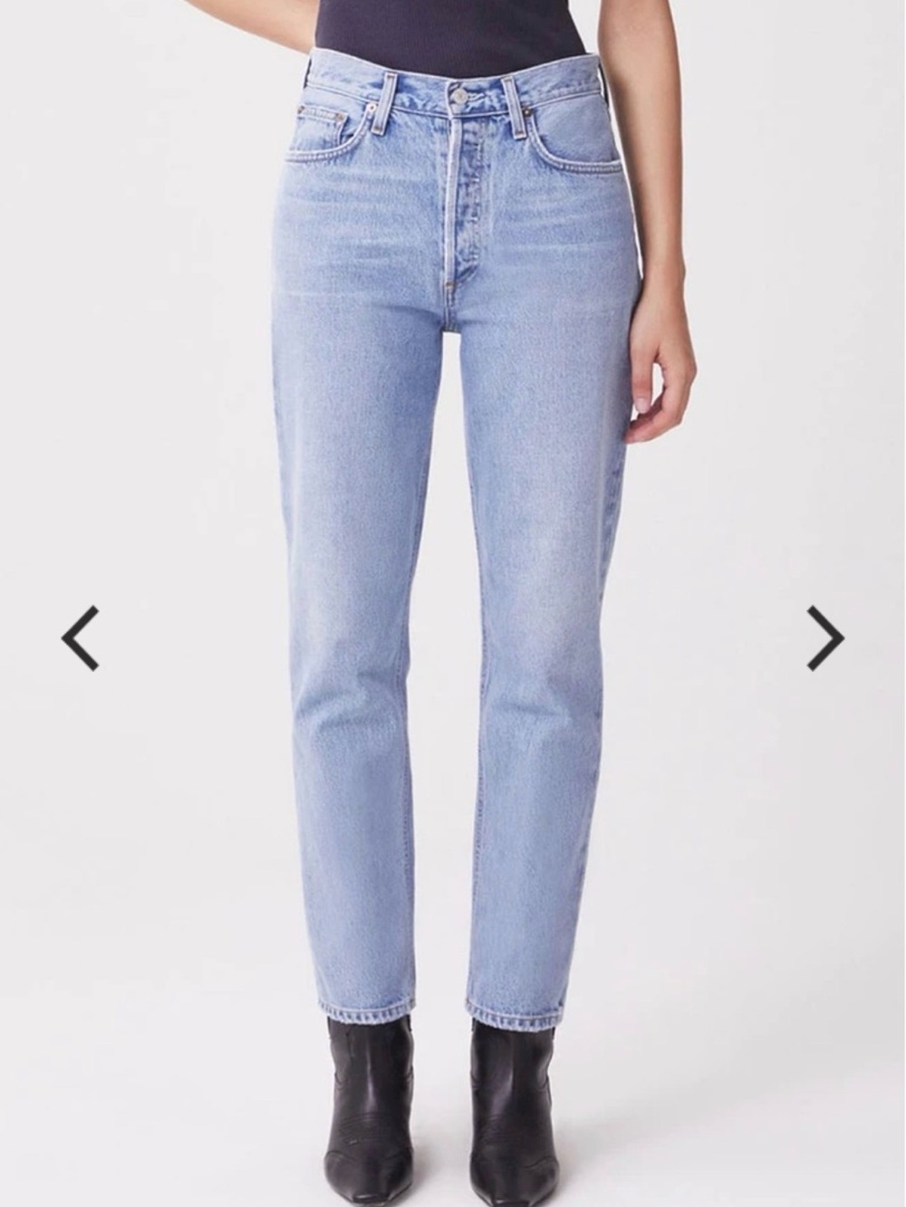 Agolde Fen high rise relaxed tapered Jeans in color Dimension size 32